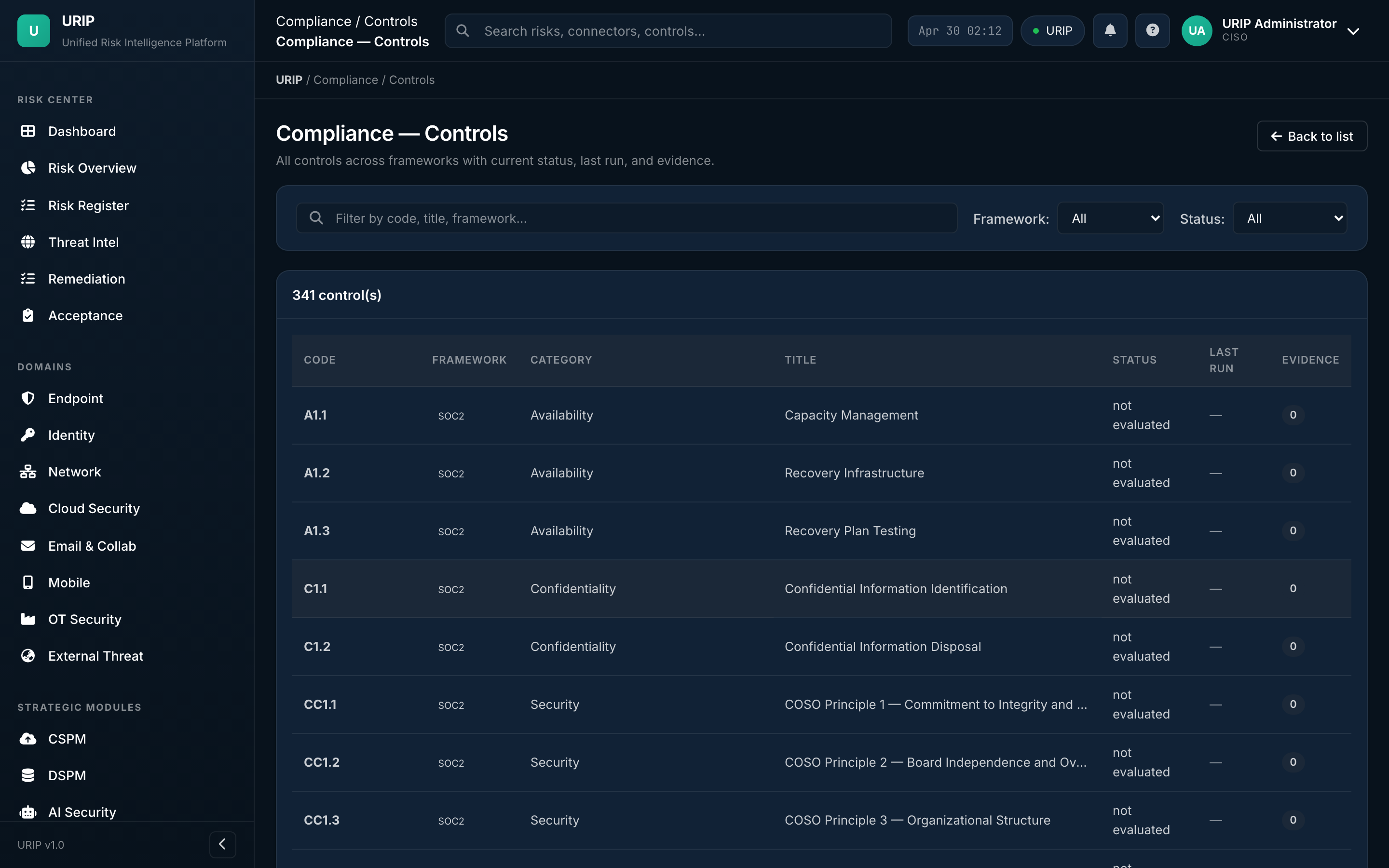 Compliance controls