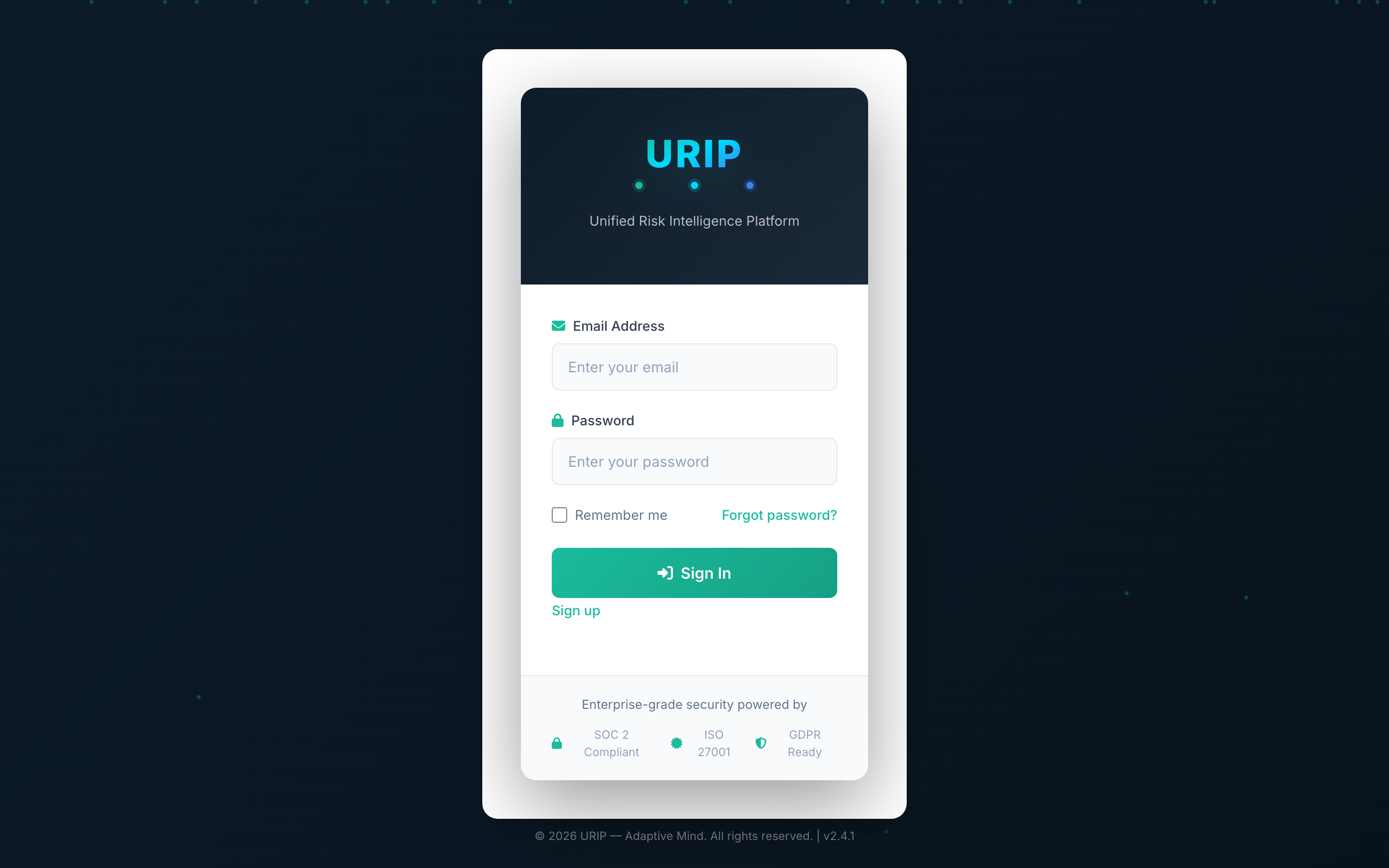 Sign-in page